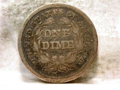 1838 VG SEATED LIBERTY 10c DIME ID#C745  