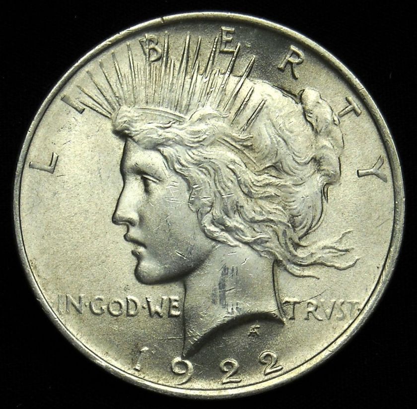 1922 PEACE DOLLAR CH BU FREE S&H E855  