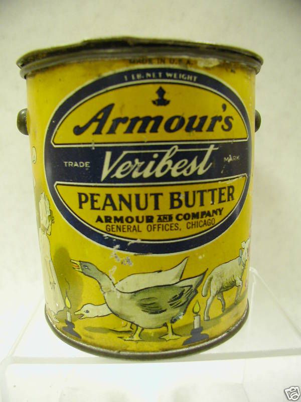   VERI BEST PEANUT BUTTER TIN PAIL VINTAGE ADVERTISING 638 O  