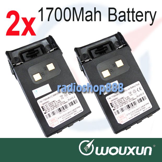 2x WOUXUN KG UVD1P KG UVD1 KG UV6D Battery 1700mAH 2 033  