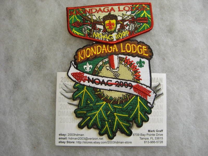 OA# 422 KIONDAGA LODGE FLAP S 55/X 9 2009 NOAC SET  