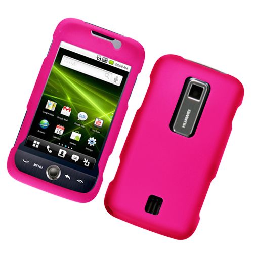 HUAWEI M860 ASCEND HARD RUBBER CASE METRO PCS HOT PINK  