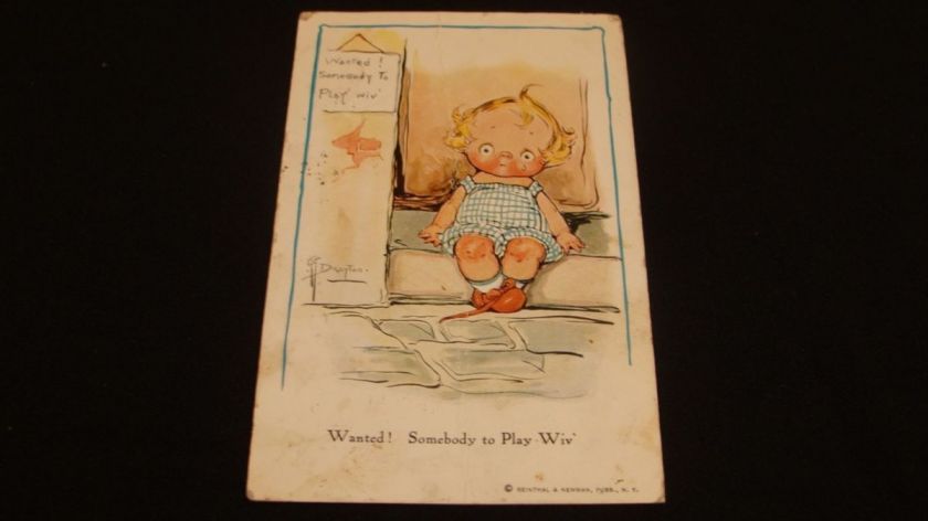 Wanted Somebody to play wiv G G Drayton postcard cancelled Watrous 