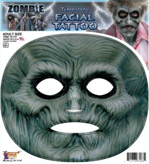 Zombie Facial Tattoo Facial Film Prosthetic Costume Makeup Accessory 