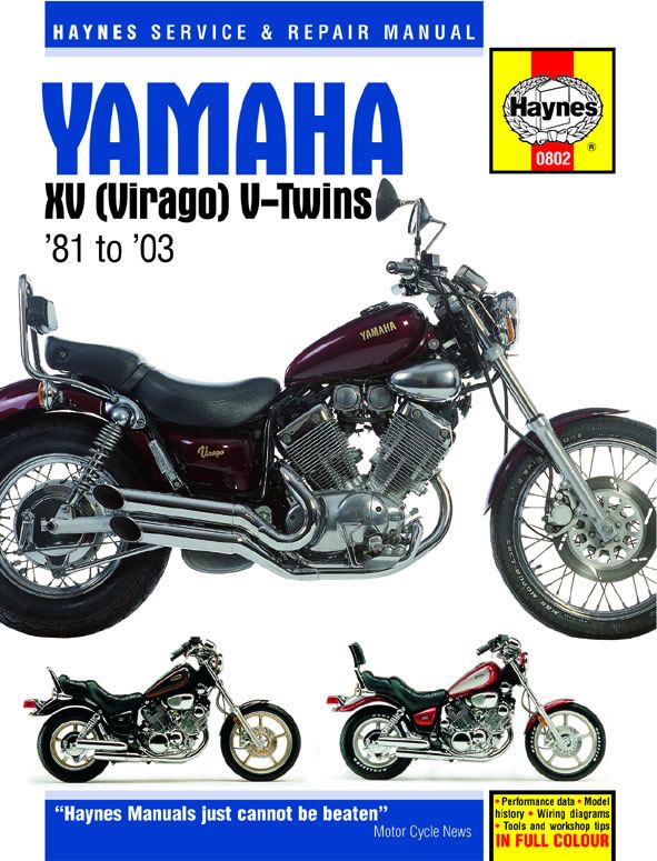 HAYNES MANUAL YAMAHA XV VIRAGO V TWINS 81 03 0802  