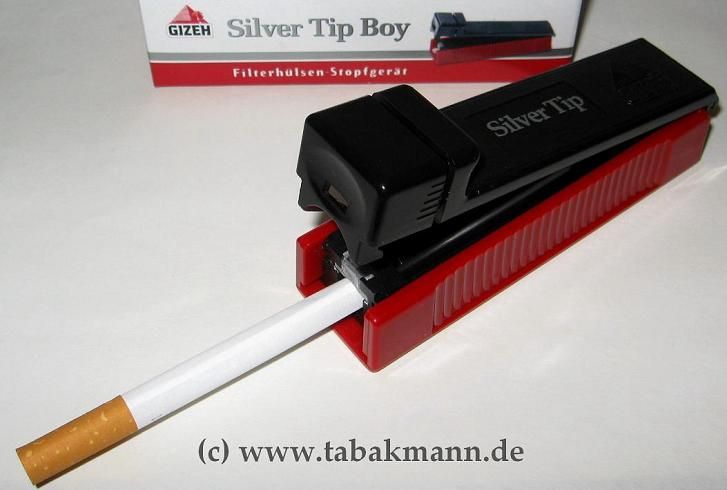 GIZEH SILVER TIP BOY Zigarettenstopfmaschine   NEU  4002604006361 