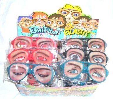 24 pair Weird Funny Emotion Eyeglasses Joke Gag Plastic Eye Spectacle 