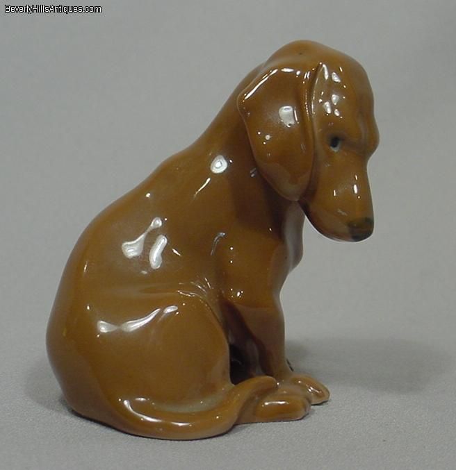 Bing & Grondahl Signed Porcelain Seated Dachshund  