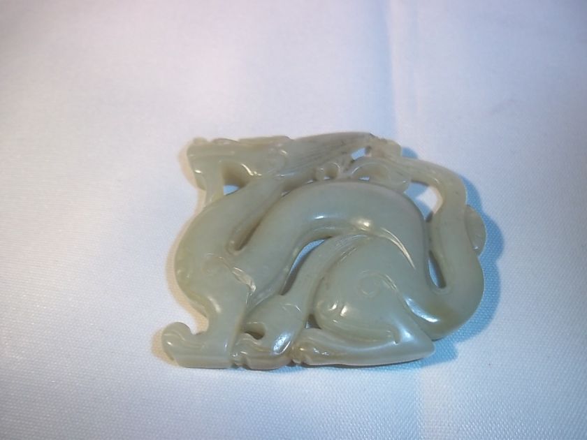 19th Century Chinese Celadon Jade Dragon  