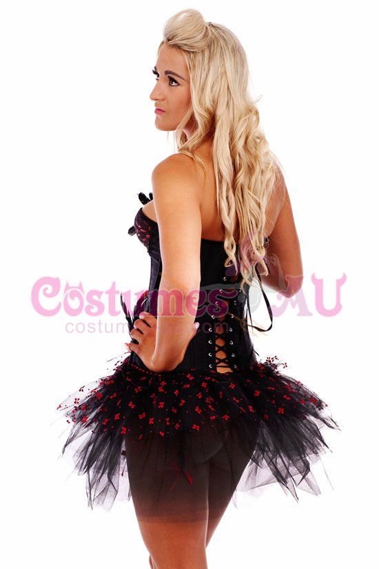 Burlesque Boned Moulin Rouge Corset Fancy Dress Costume Showgirl 