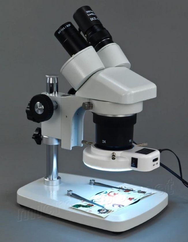 5X 60X Multi Power Binocular Stereo Microscope +54LED Light +USB 