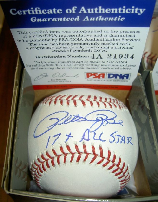   ROSE AUTOGRAPH SIGNED MLB BASEBALL 17X ALL STAR REDS PHILLIES PSA/DNA