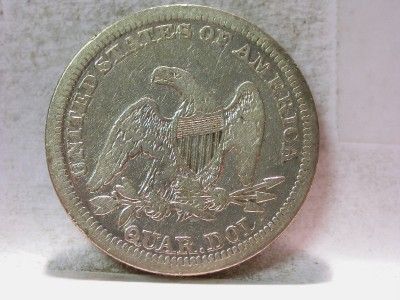 1843 VF SEATED LIBERTY QUARTER ID#N76  