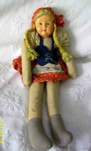 12 ADORABLE VINTAGE 1940s DOLL COMP HEAD CLOTH BODY  