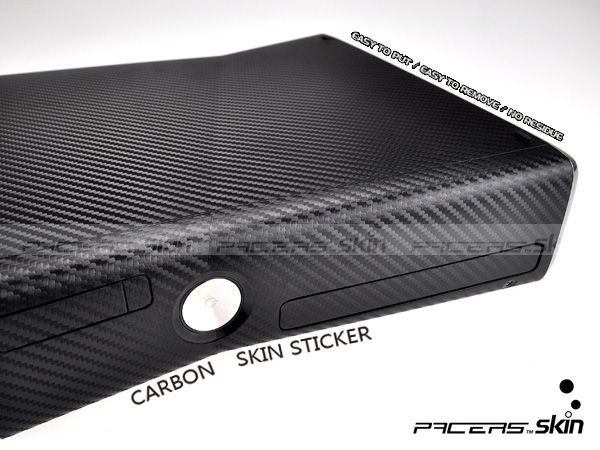 Black Carbon Fiber Sticker Faceplate For Xbox 360 Slim  