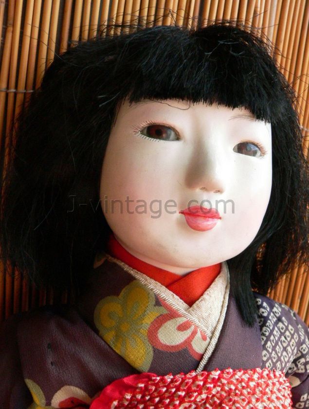 Antique 58cm DOLL Friendship ICHIMATSU Chirimen Japanese KIMONO  