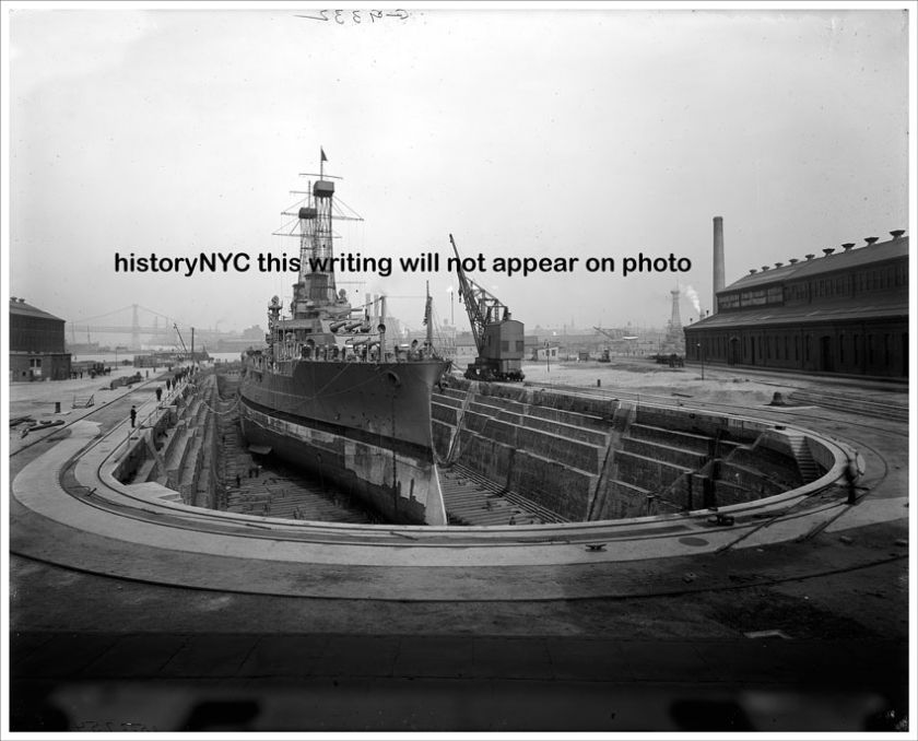 1910 DESTROYER IN DRY DOCK BROOKLYN NAVY YARD PHOTO  