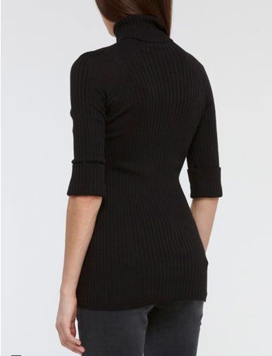 NWT Vince Skinny Rib Turtleneck Size XS   Black 822508906499  