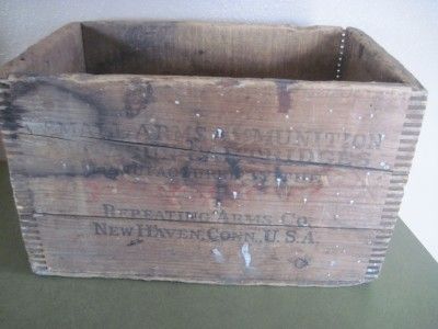   WINCHESTER AMMO WOOD BOX SMALL ARMS SHOT GUN CARTRIDGE REPEATING ARMS