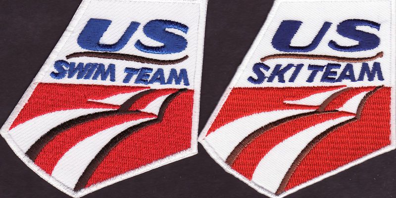 US Olympic Swim & Ski Team 3 Iron On 2 Patch Lot  