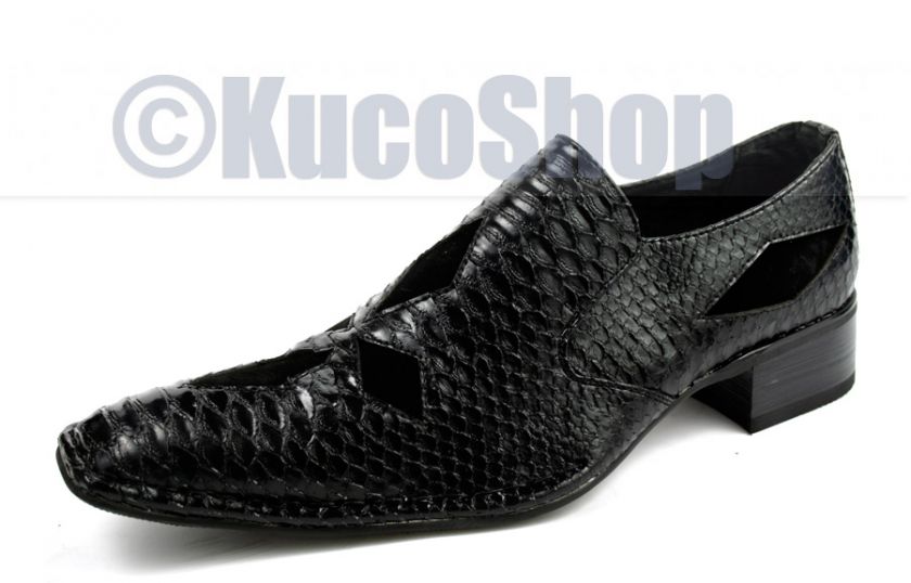 Fashion Men Dress Shoes Loafers Alligator Black 12  