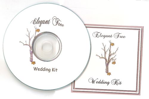 Delux Elegant Fall Tree Wedding Invitation Kit on CD  