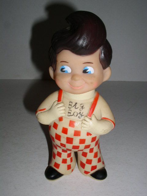 Vintage Big Boy Collectors Plastic Piggy Bank, 8 Tall, 1973