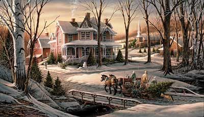 Terry Redlin Homeward Bound Winter Scene Encore  