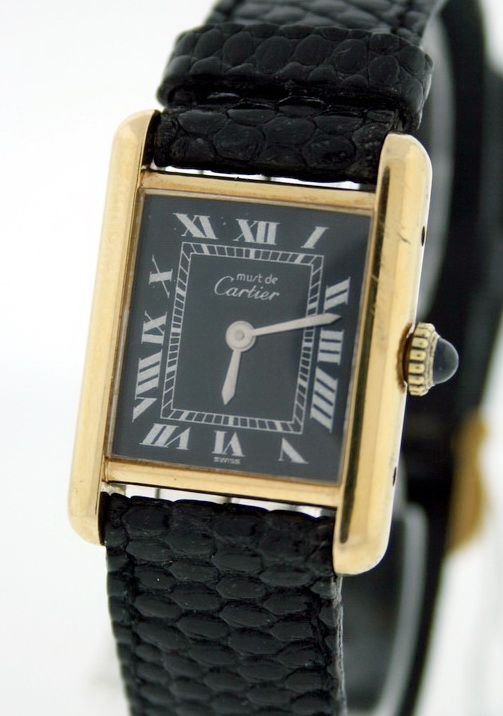 Cartier Tank Vermeil 18k Plated Solid Silver Watch  