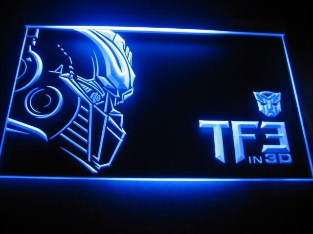 Transformer Autobot TF3 in 3D Bar Light Sign Neon TF015  