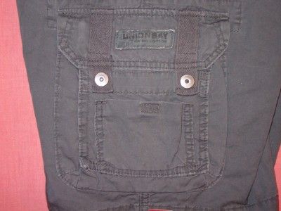   UNIONBAY YOUNG MENS DARK GRAY (RUINS) CARGO SHORTS SIZE 34 UNION BAY