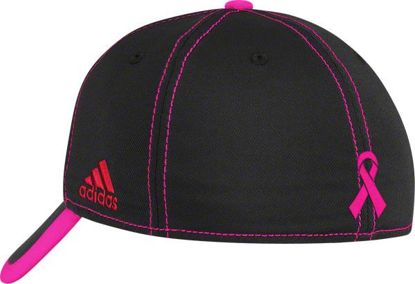 Wisconsin Badgers adidas Black Breast Cancer Awareness Structured Flex 