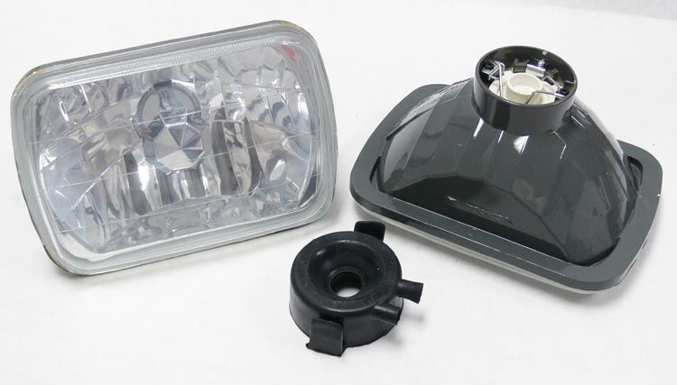 OBX Euro Sealed Beam Diamond Reflector Head Lamp 7x6  