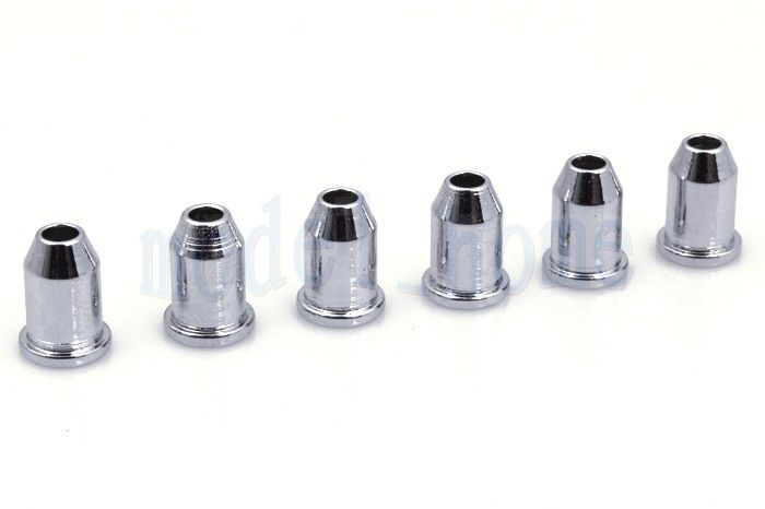 6PCS CHROME GUITAR STRING MOUNTING FERRULES / BUSHING  