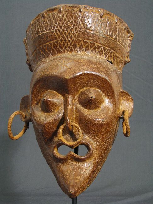 CHOKWE   FEMALE PWO HELMET MASK   ANGOLA # 6042  