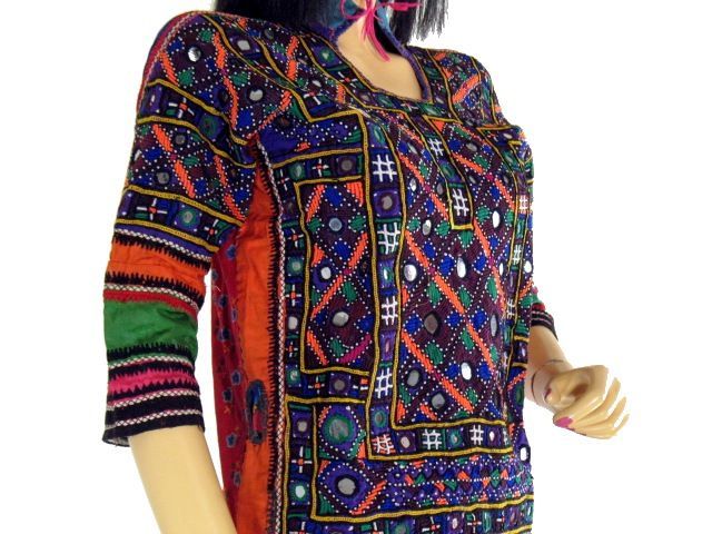 AUTHENTIC VINTAGE BANJARA CHOLI TRIBAL KURTI TUNIC L  