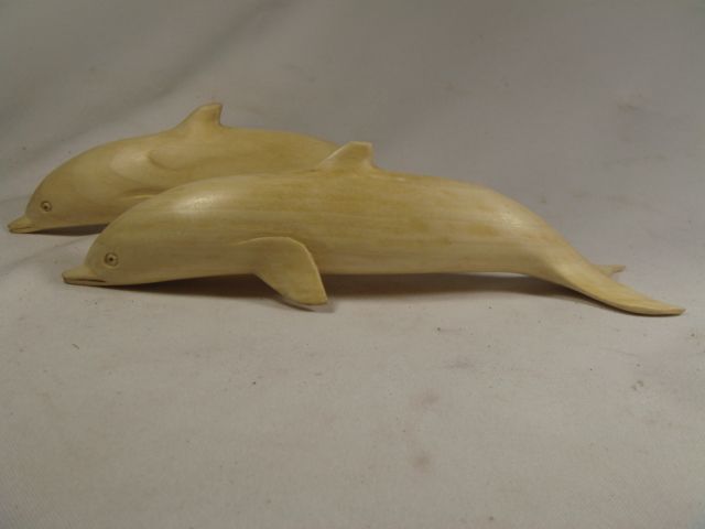 Crocodile Wood Dolphin Bali Wood Sculpture Decor  