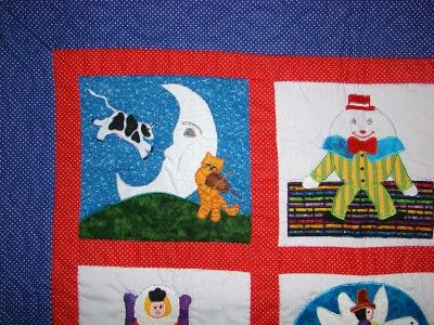 HAND~QUILTED NURSERY RHYME BABY CRIB/WALL QUILT  