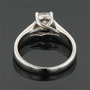 05 CT 14KW MOISSANITE CUSHION CUT LUCIDA LUCERN RING  