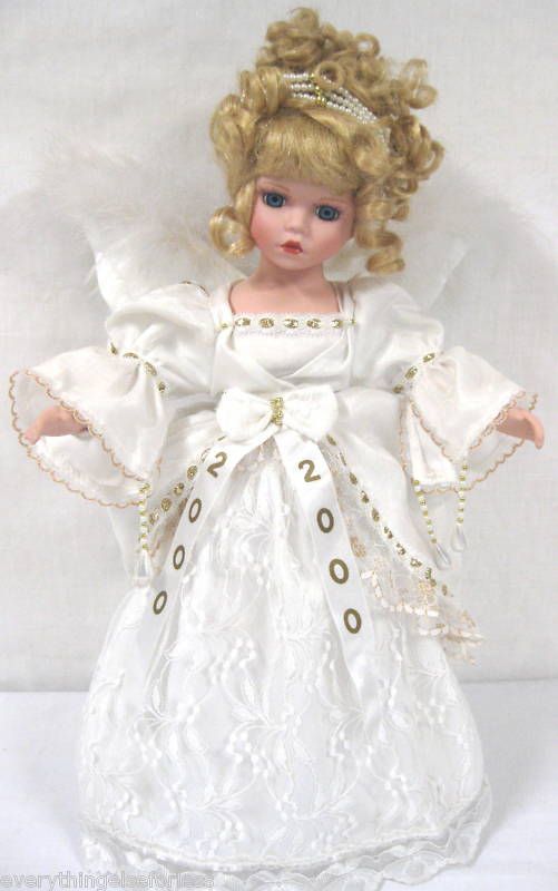 Porcelain 16 2000 BLUE EYED BLOND HAIR ANGEL DOLL  