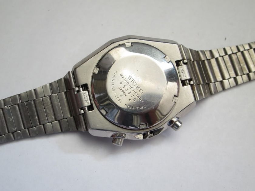 VINTAGE AUTO SEIKO CHRONO 6139 7080 MODIFIED PEPSI DIAL AFTERMARKET 