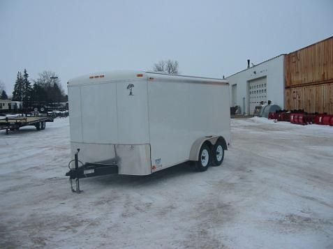 6938 Atlas 2011 Enclosed Trailer White Ramp 7x14 New 7k GVW  