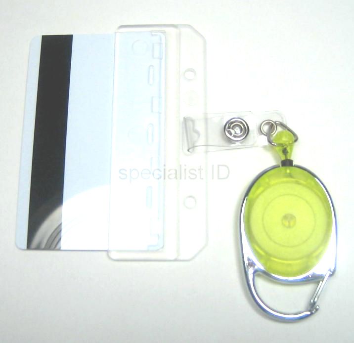 Server / Waiter POS Badge Reel & Swipe Card Half Holder  