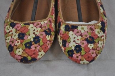 FOSSIL SAXON FLAT FFW4194 FLORAL CANVAS BALLET FLAT (#8206) W11  