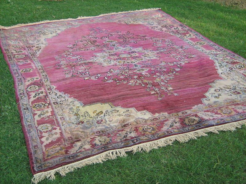 C1910 ANTIQUE AGRA Heriz Serapi design rug 8X9.6  