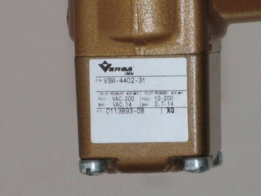 Versa Model VSW 4402 31 4 Way Valve  