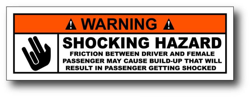 Shocking Hazard Funny JDM Sticker Fit Civic CRX Accord  