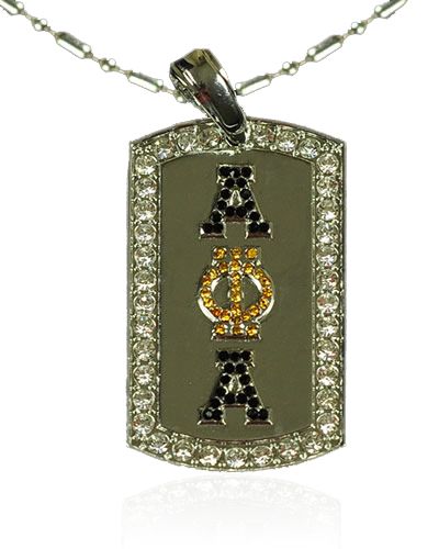 Alpha Phi Alpha   Gem / Iced Dog Tag   NEW  