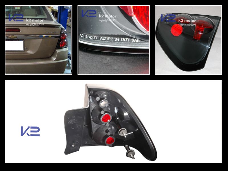 2004 2007 CHEVY MALIBU BLACK ALTEZZA TAIL LIGHTS PAIR  