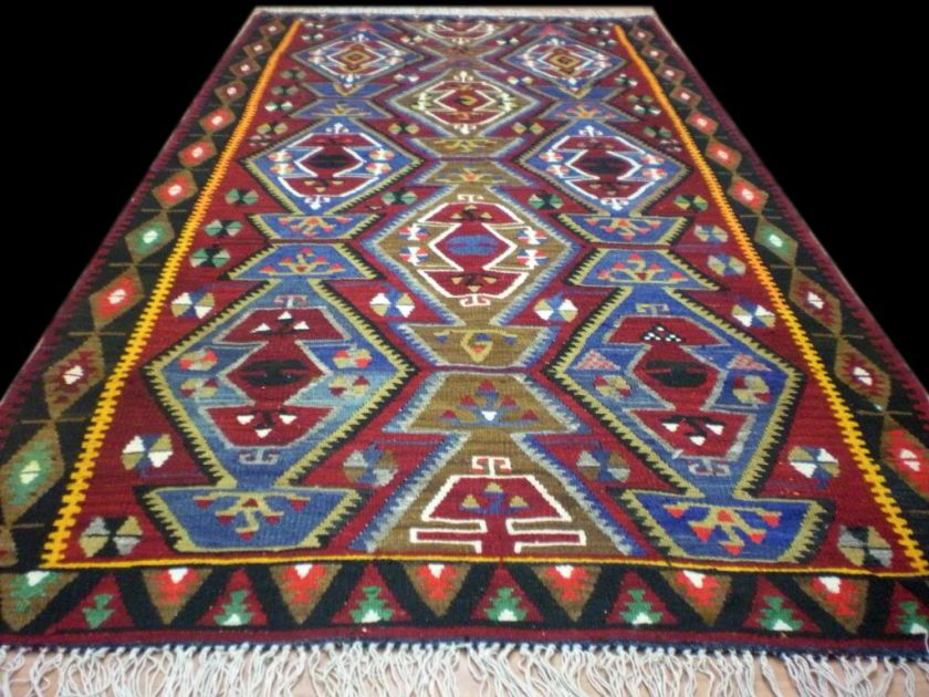 HANDMADE TURKISH ANATOLIAN VEG.DYE HANDWOVEN KILIM RUG  